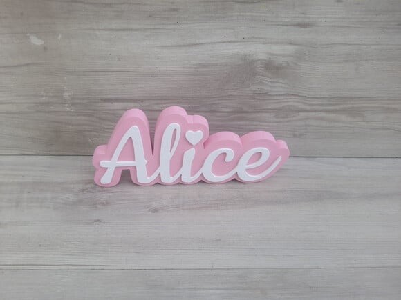Nome de Mesa Sobreposto em mdf - Linha Ck - Alice - 10 cm