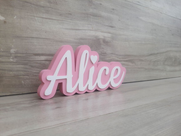 Nome de Mesa Sobreposto em mdf - Linha Ck - Alice - 10 cm