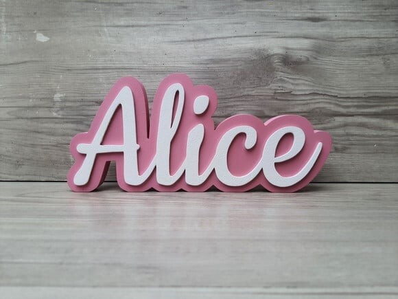 Nome de Mesa Sobreposto em mdf - Linha Ck - Alice - 10 cm