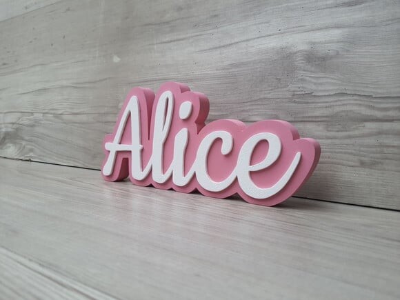 Nome de Mesa Sobreposto em mdf - Linha Ck - Alice - 10 cm