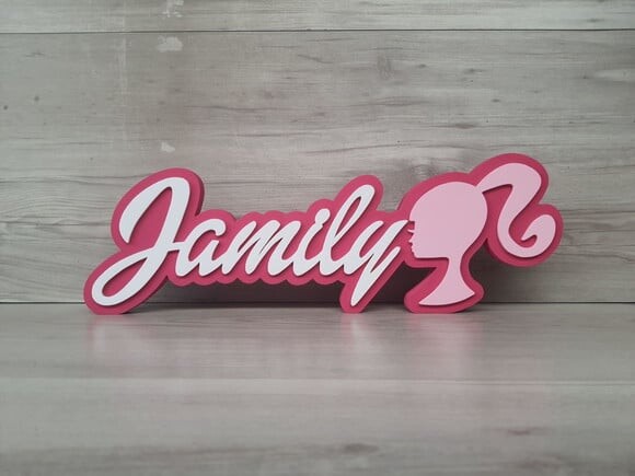 Nome de Mesa Tema Barbie - Jamily - 13 cm