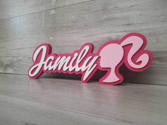 Nome de Mesa Tema Barbie - Jamily - 13 cm
