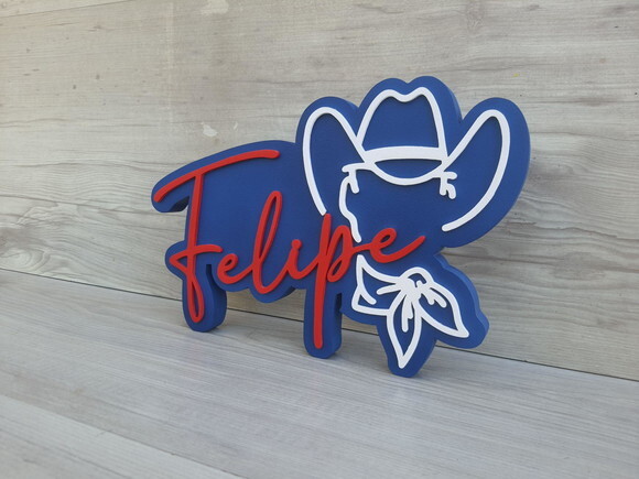 Nome de Mesa Tema Beto Carrero - Felipe - 17 cm