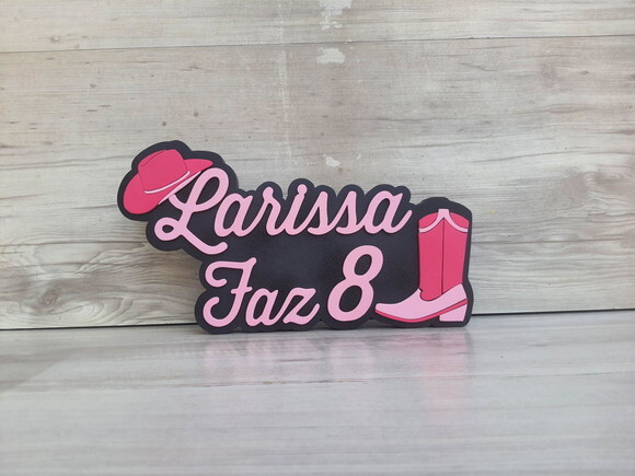 Nome de Mesa Tema Boiadera - Larissa Faz 8