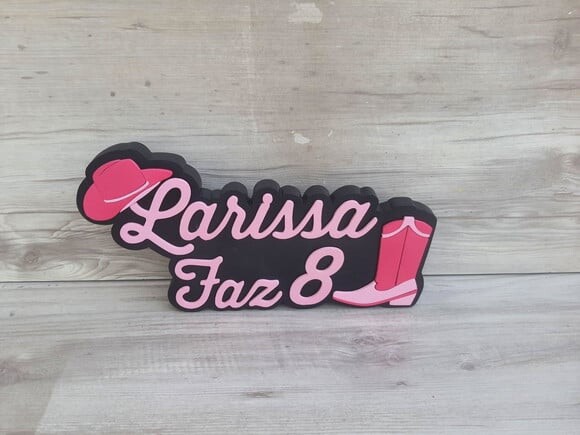 Nome de Mesa Tema Boiadera - Larissa Faz 8