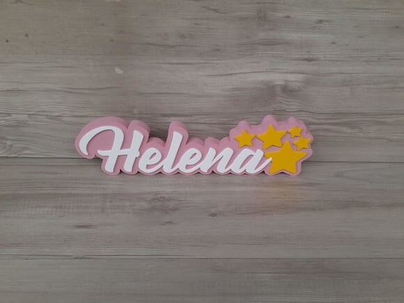 Nome De Mesa Tema Estrelas - Helena - 10 Cm