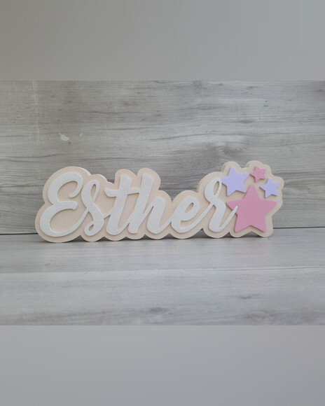 Nome de Mesa Tema Estrelas - Esther - 10 cm