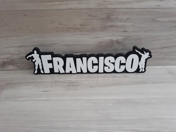 Nome de Mesa Tema FORTNITE - Francisco - 12 cm