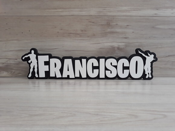 Nome de Mesa Tema FORTNITE - Francisco - 12 cm