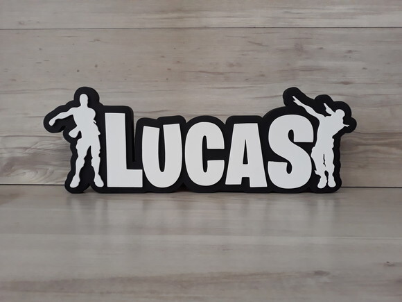 Nome de Mesa Tema FORTNITE - Lucas - 12 cm