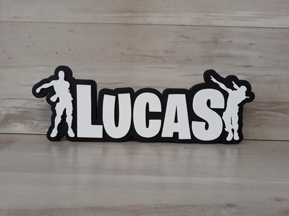 Nome de Mesa Tema FORTNITE - Lucas - 12 cm