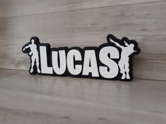 Nome de Mesa Tema FORTNITE - Lucas - 12 cm