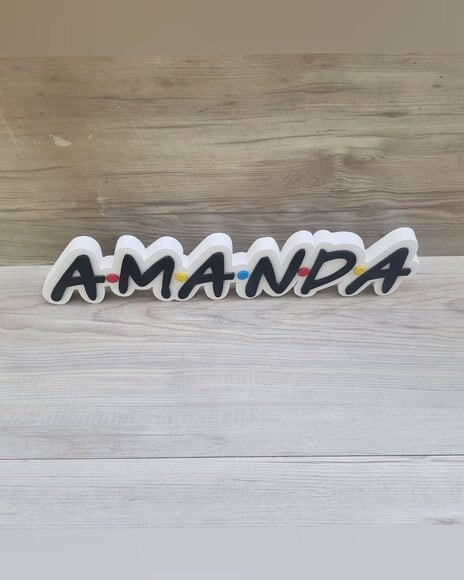 Nome de Mesa Tema Friends - Amanda - 8 cm