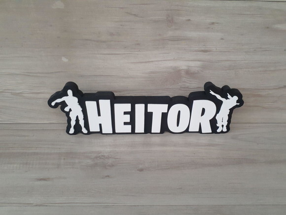 Nome De Mesa Tema Fortnite - Lucas - 12 Cm