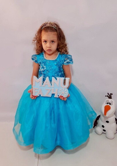 Nome de Mesa Tema Frozen - Manu Faz 4 - 15 cm
