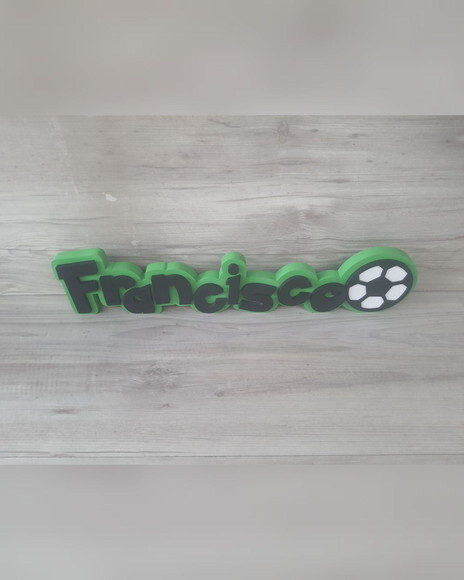 Nome de Mesa Tema Futebol - Francisco - 10 cm