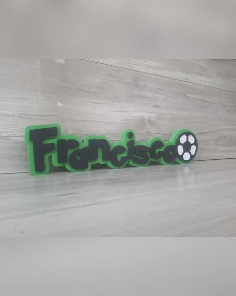 Nome de Mesa Tema Futebol - Francisco - 10 cm
