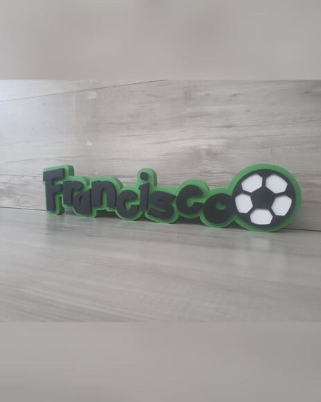 Nome de Mesa Tema Futebol - Francisco - 10 cm