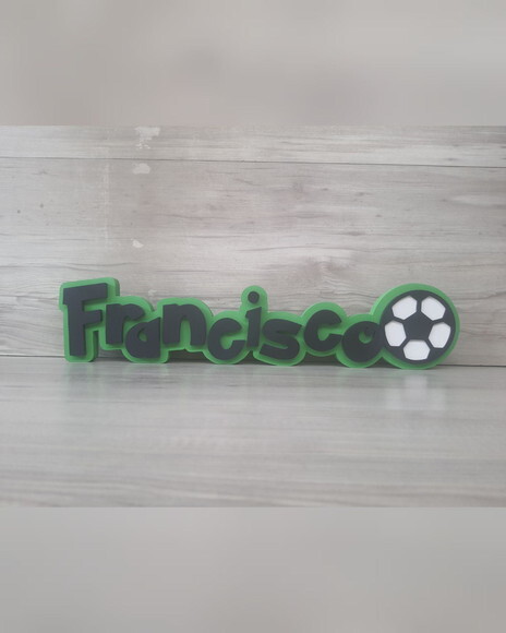 Nome de Mesa Tema Futebol - Francisco - 10 cm