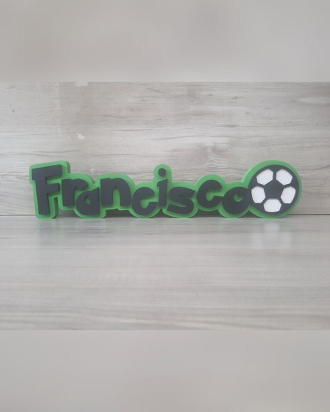 Nome de Mesa Tema Futebol - Francisco - 10 cm