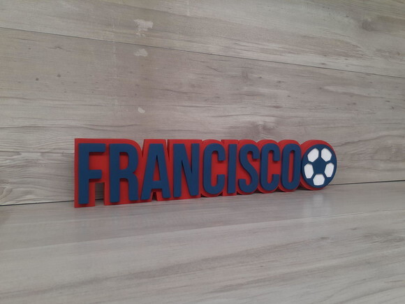 Nome de Mesa Tema Futebol - Francisco - 10 cm