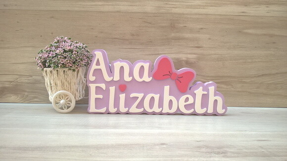 Nome de Mesa Tema Gatinha Marie - Ana Elizabeth - 15 cm