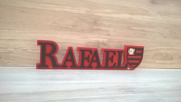 Nome de Mesa Tema Futebol - Rafael - 12 cm