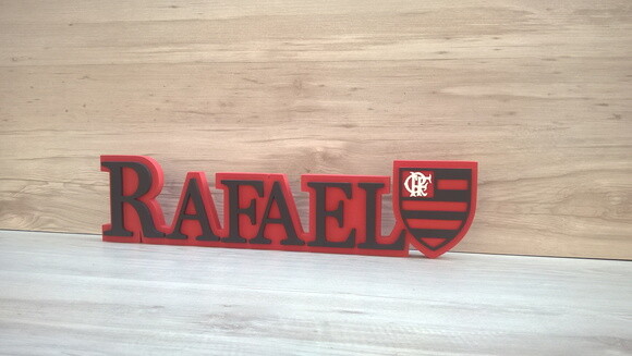Nome de Mesa Tema Futebol - Rafael - 12 cm