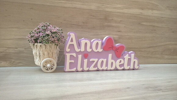Nome de Mesa Tema Gatinha Marie - Ana Elizabeth - 15 cm