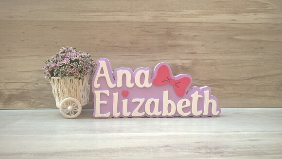 Nome de Mesa Tema Gatinha Marie - Ana Elizabeth - 15 cm