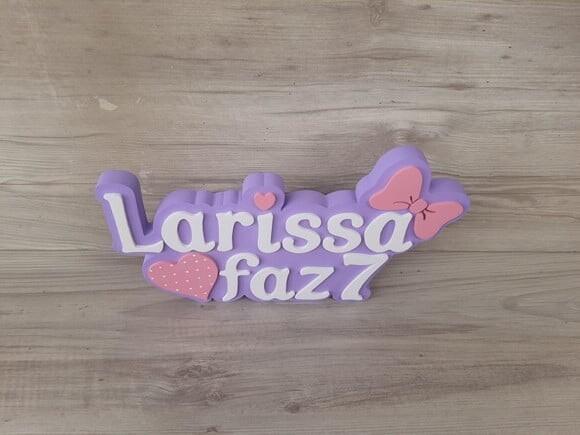 Nome de Mesa Tema Gatinha Marie - Larissa - 15 cm