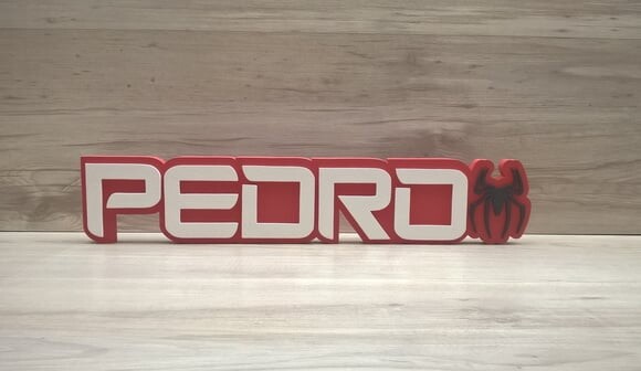 Nome de Mesa Tema HOMEM ARANHA - Pedro - 10 cm