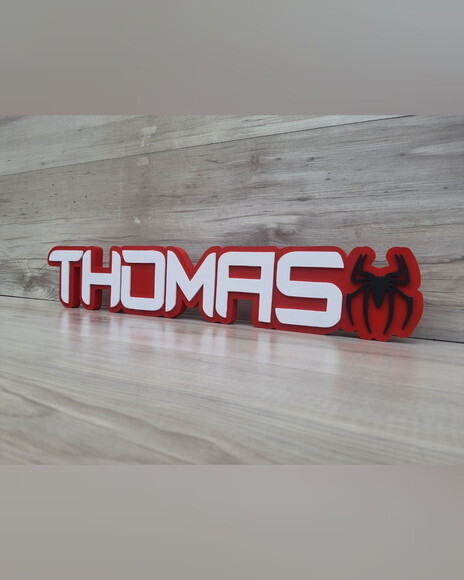 Nome de Mesa Tema Homem Aranha - Thomas - 10 cm