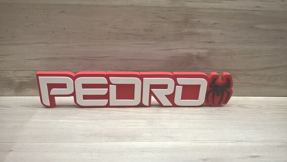 Nome de Mesa Tema HOMEM ARANHA - Pedro - 10 cm