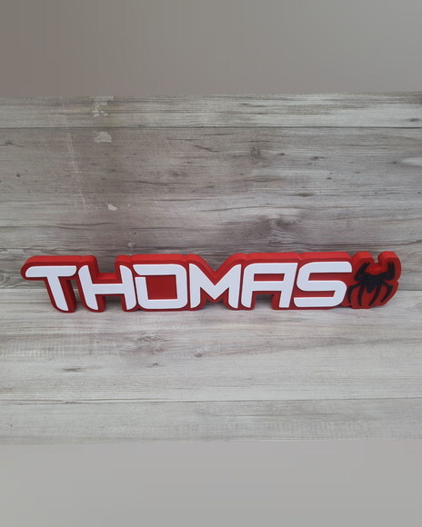 Nome de Mesa Tema Homem Aranha - Thomas - 10 cm
