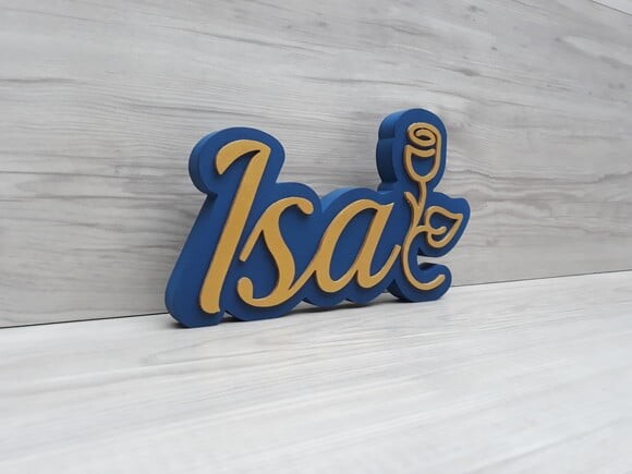 Nome de Mesa Tema ROSA 15 anos - Isa - 12 cm