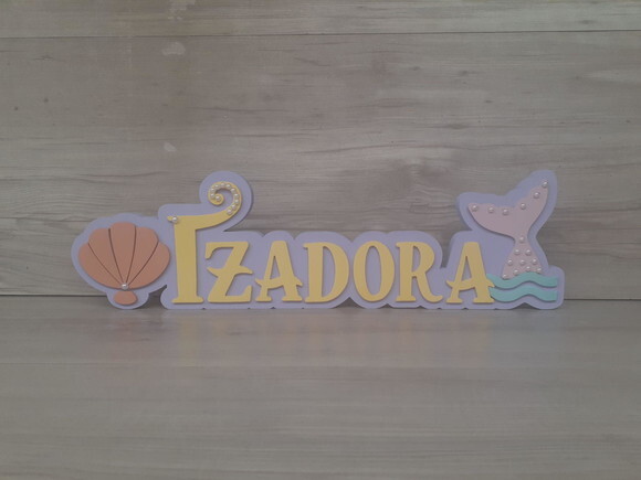 Nome de Mesa Tema SEREIA - Izadora - 12 cm