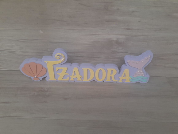Nome de Mesa Tema SEREIA - Izadora - 12 cm