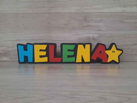 Nome de Mesa Tema SUPER MARIO - Helena - 10 cm