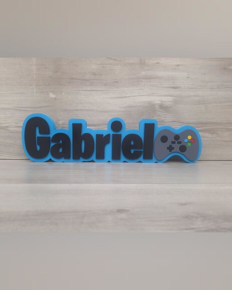 Nome de Mesa Tema Video Game - Gabriel - 10 cm