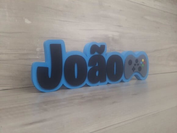 Nome de Mesa Tema Video Game - João - 10 cm