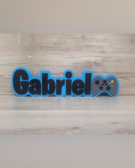 Nome de Mesa Tema Video Game - Gabriel - 10 cm