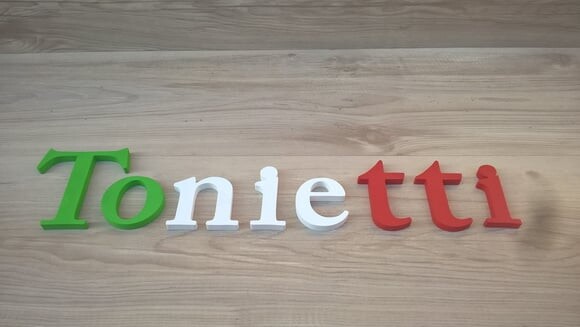 Nome de Parede em mdf - Tonietti - Modelo Acp - 10 cm