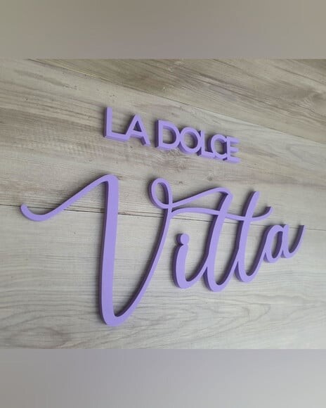 Nome de Parede Personalizado em mdf - La Dolce Vitta