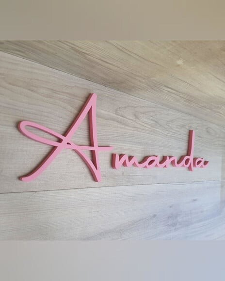 Nome de Parede Personalizado em mdf - Linha Aut - Amanda