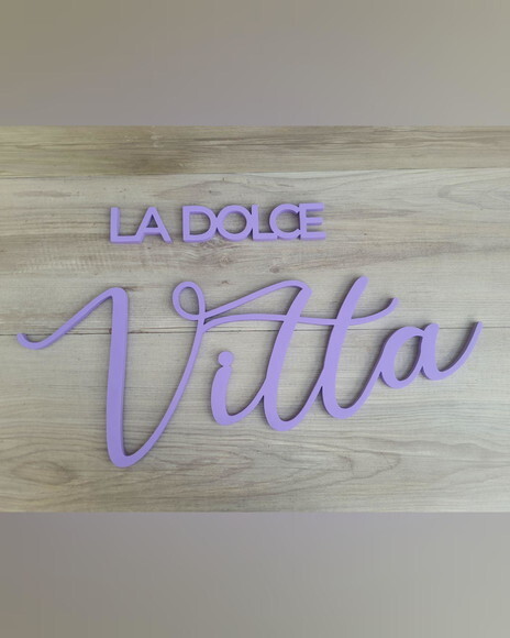 Nome de Parede Personalizado em mdf - La Dolce Vitta