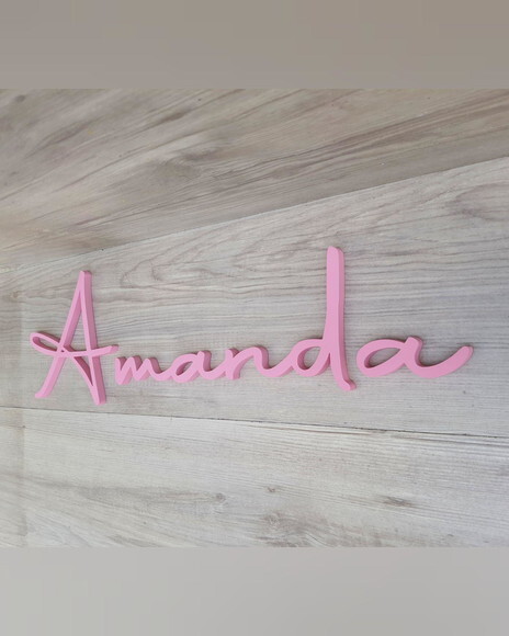 Nome de Parede Personalizado em mdf - Linha Aut - Amanda