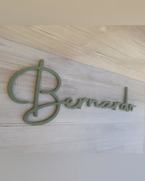 Nome de Parede Personalizado em mdf - Linha Aut - Bernardo