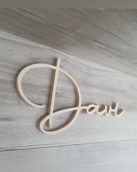 Nome de Parede Personalizado em mdf - Linha Aut - Davi