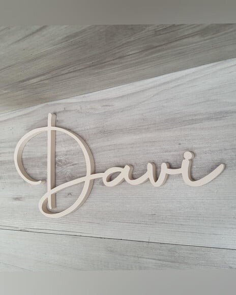 Nome de Parede Personalizado em mdf - Linha Aut - Davi